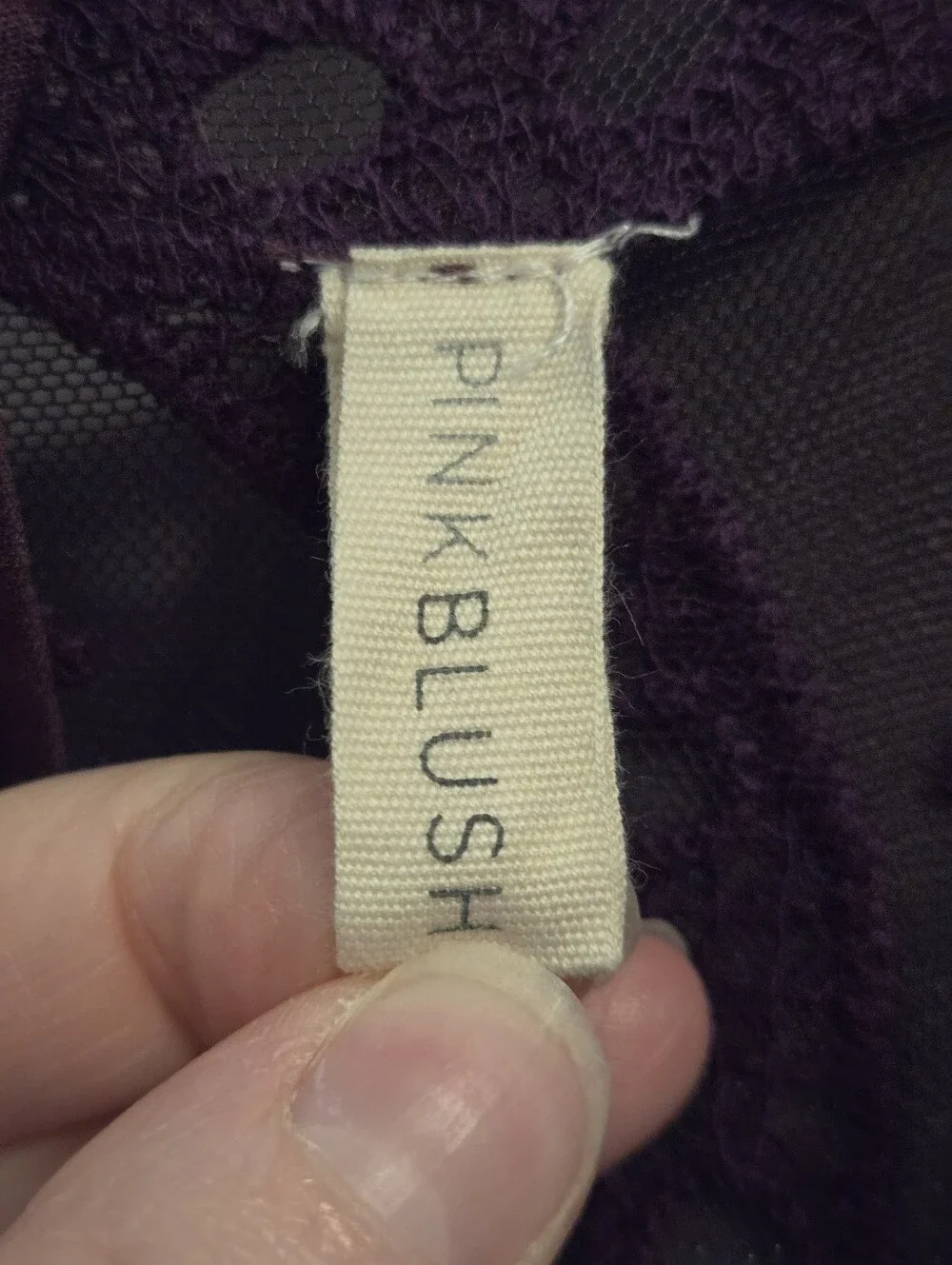 Pinkblush Maternity Purple Embroidered Lace Maxi Dress Boho Size L